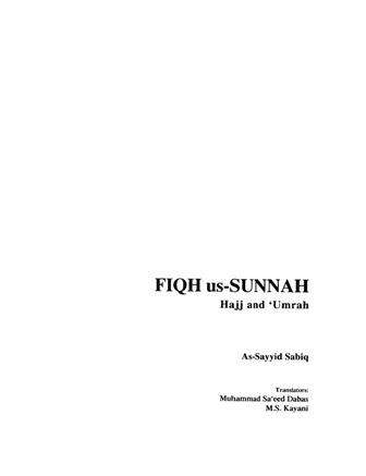 FIQH us-SUNNAH, Hajj and Umrah - فقه السنة - الحج والعمرة 